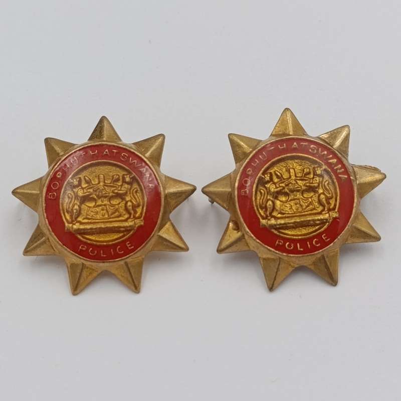 Pair of Bophuthutswana Police collar badges