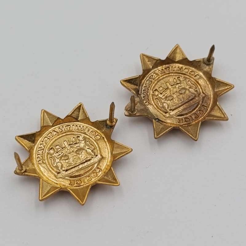 Pair of Bophuthutswana Police collar badges