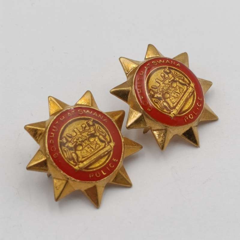 Pair of Bophuthutswana Police collar badges