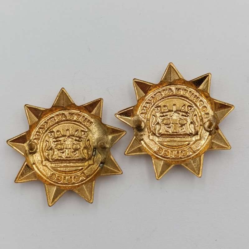 Pair of Bophuthutswana Police collar badges