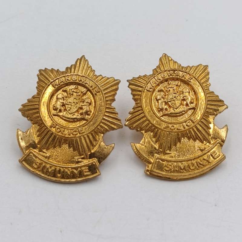 Pair of Kangwane Police collar badges