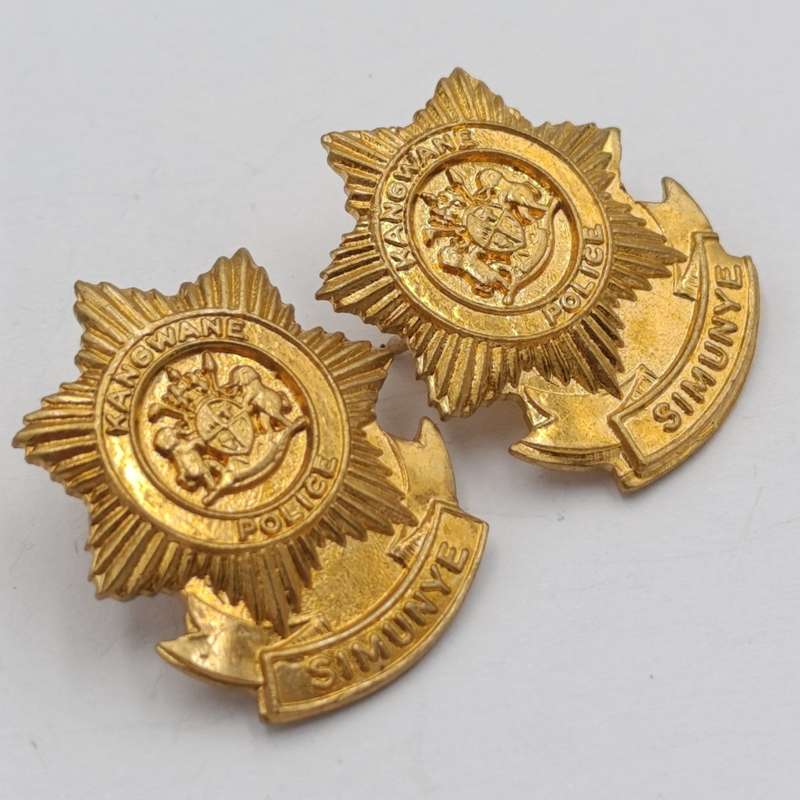 Pair of Kangwane Police collar badges