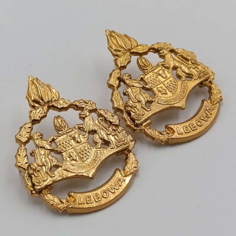 Pair of Lebowa Police warrant officer rank badges