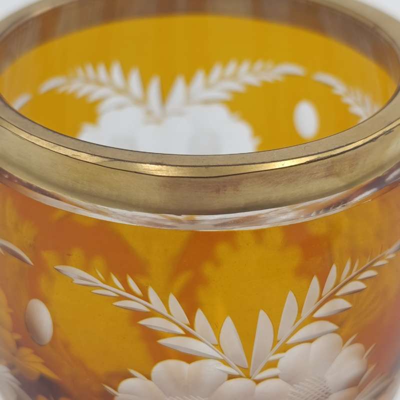 Antique Orange Bohemian Crystal wine glass