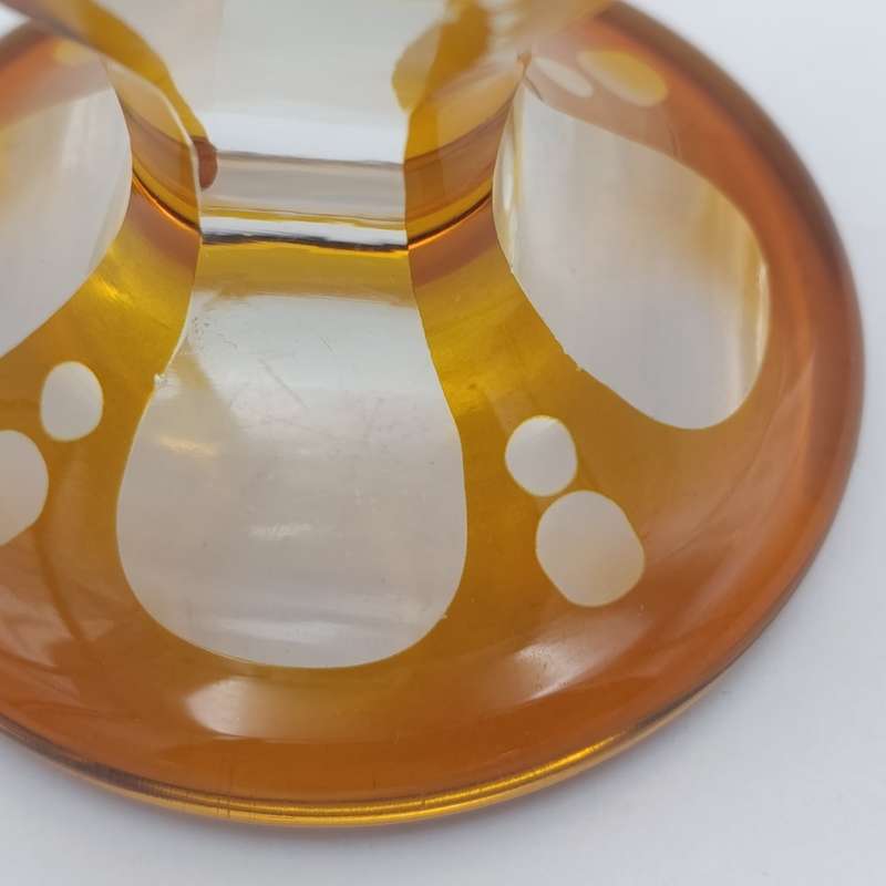 Antique Orange Bohemian Crystal wine glass