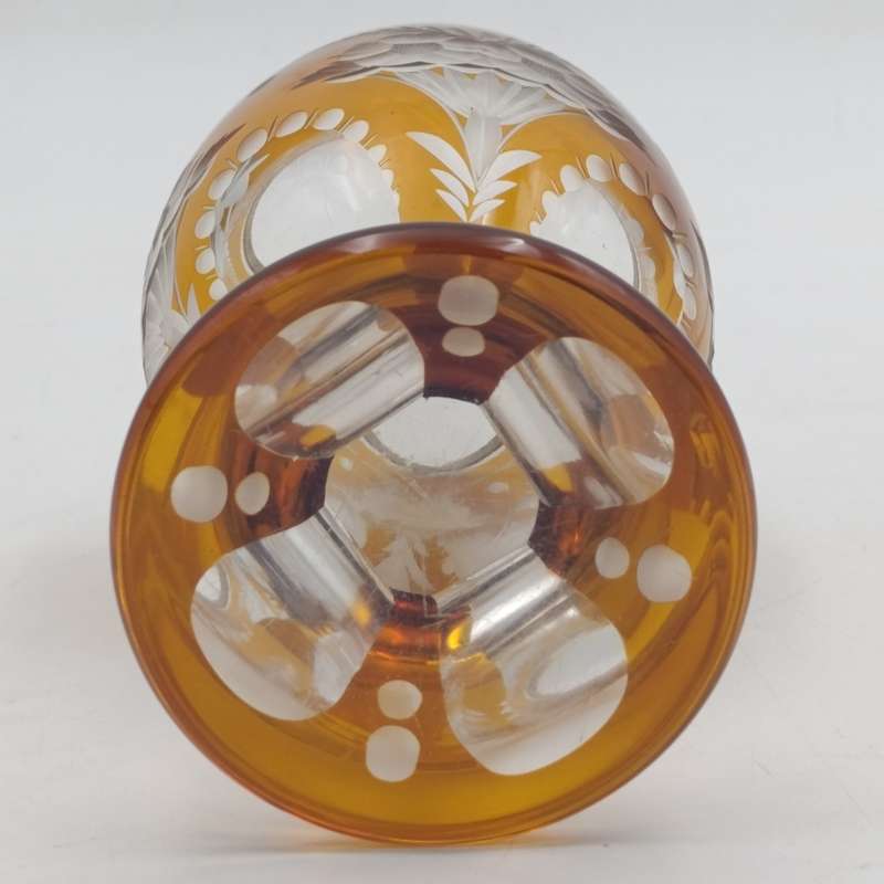 Antique Orange Bohemian Crystal wine glass