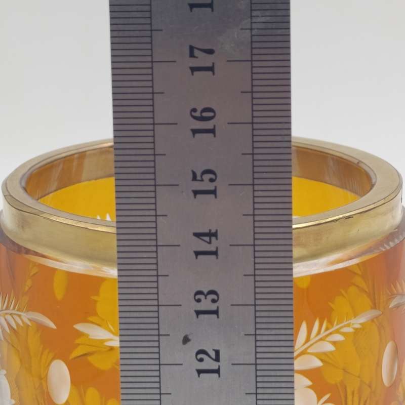 Antique Orange Bohemian Crystal wine glass
