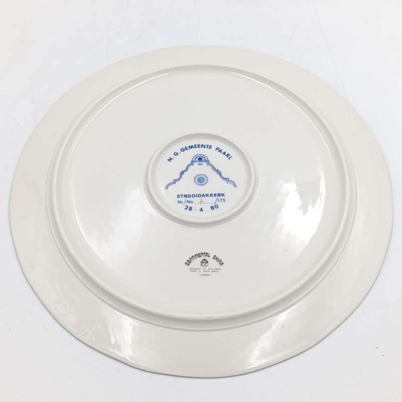 N.G Gemeente Paarl Strooidakkerk porcelain plate - No. 8 of 175 - Rare piece