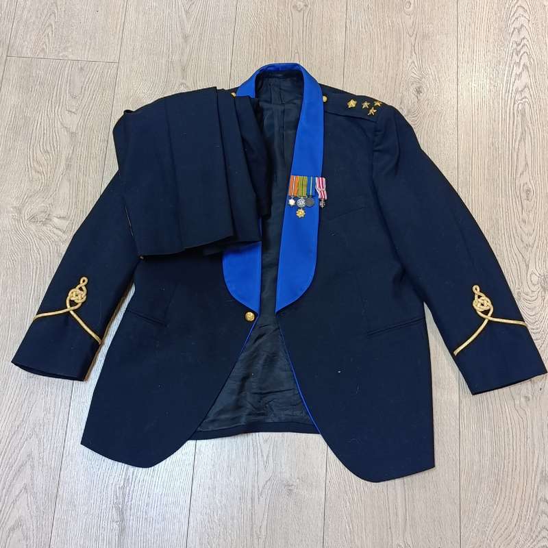 Old SA Police Brigadier mess dress with 4 miniature medals (star of merit missing front)