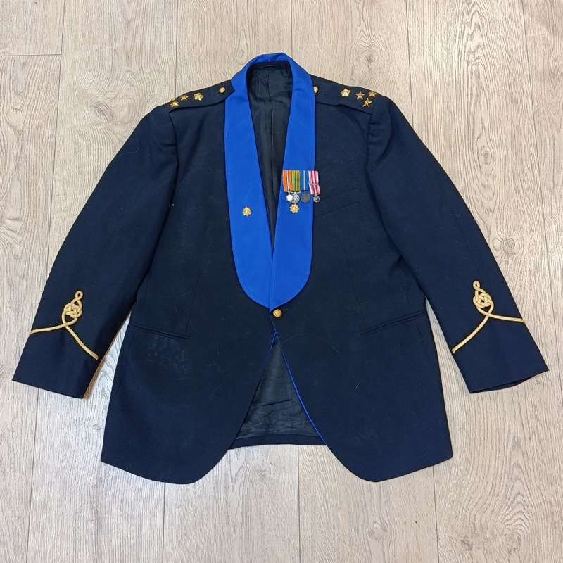 Old SA Police Brigadier mess dress with 4 miniature medals (star of merit missing front)