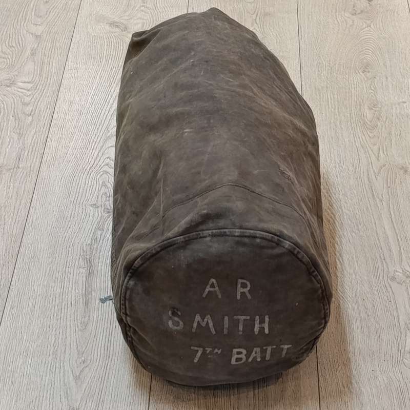 Old Military duffle bag of AR Smith 7th Buttalion - possibly Rhodesia