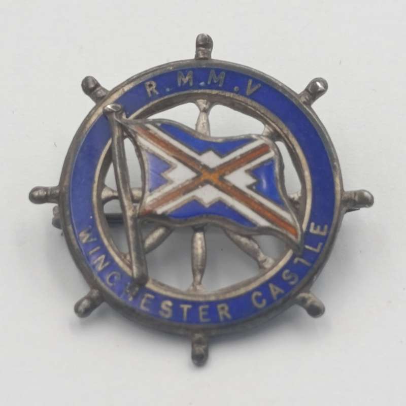 Vintage R.M.M.V Winchester Castle Sterling silver badge