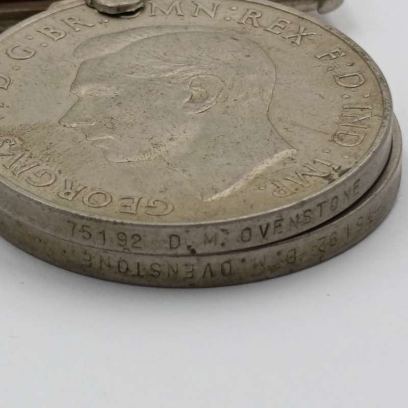 Set of 3 WW2 medals issued to 75192 D.M  Ovenstone