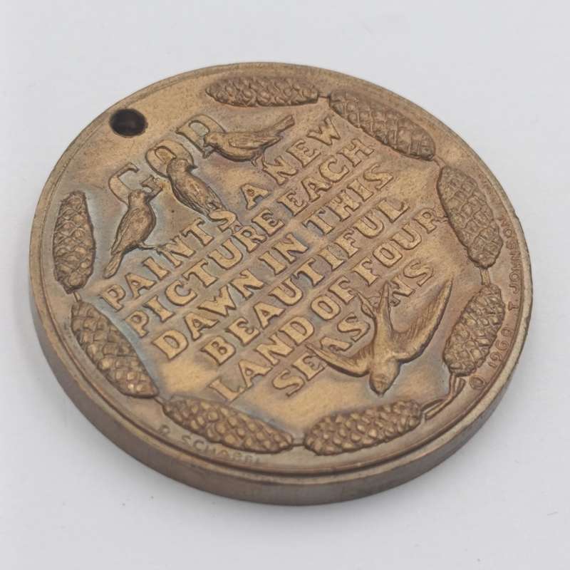 USA Maine 1970 Sesquicentennial prayer medallion - holed