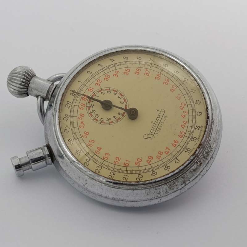 Vintage Hanhart mechanical 15 minute stopwatch - working