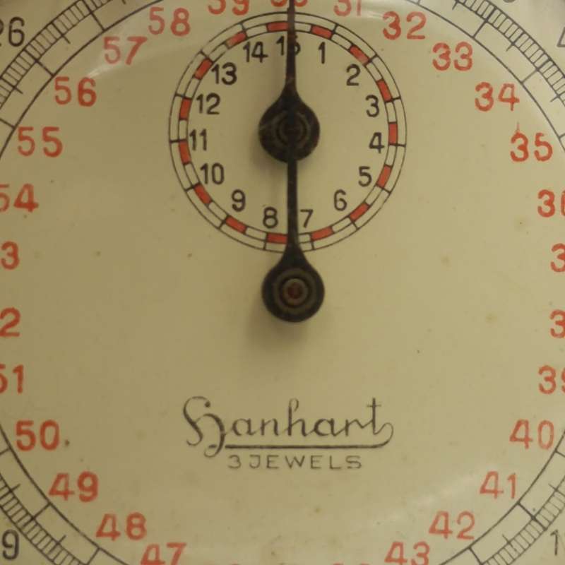Vintage Hanhart mechanical 15 minute stopwatch - working