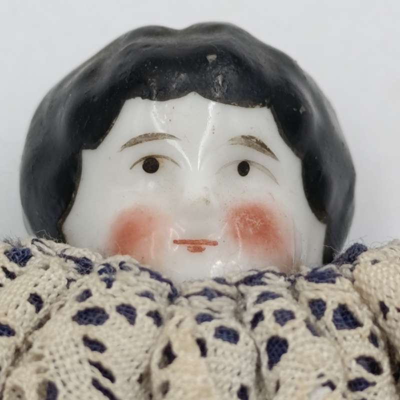Antique rosy cheeks doll - late 1800's - 22cm long
