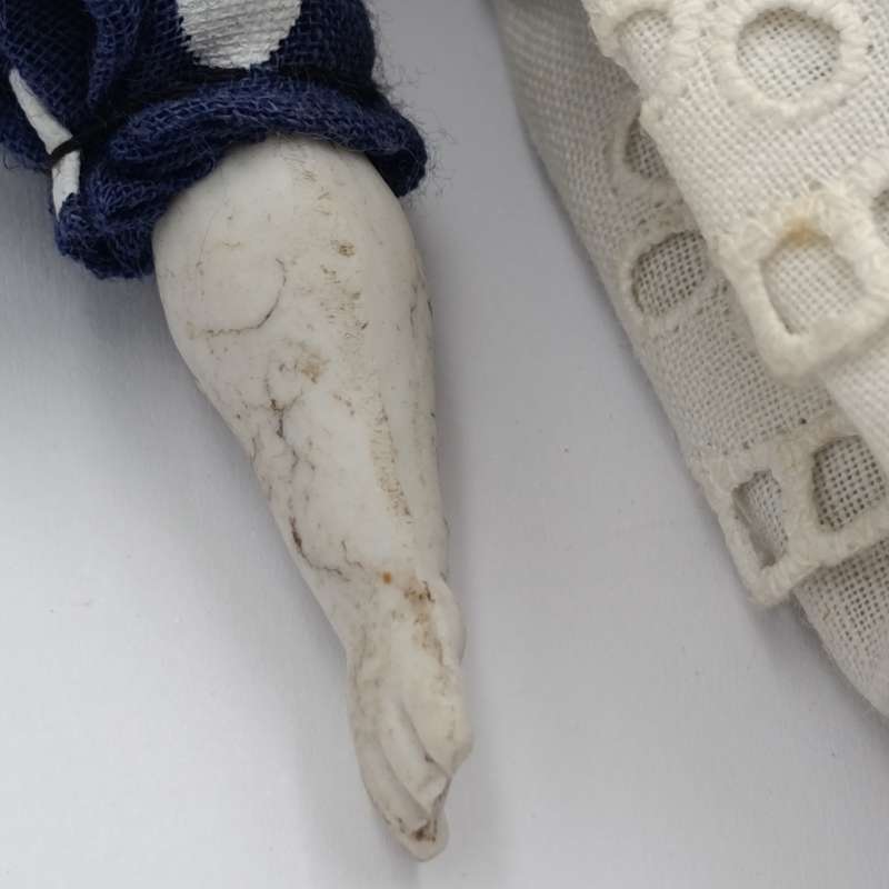 Antique rosy cheeks doll - late 1800's - 22cm long