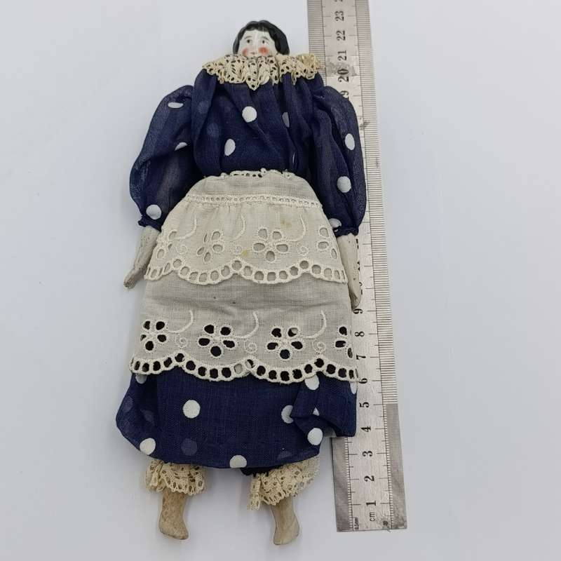 Antique rosy cheeks doll - late 1800's - 22cm long