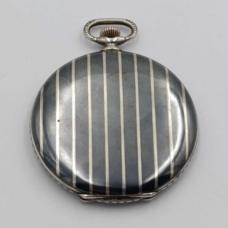 Antique Alpina Niello silver full hunter pocketwatch - working