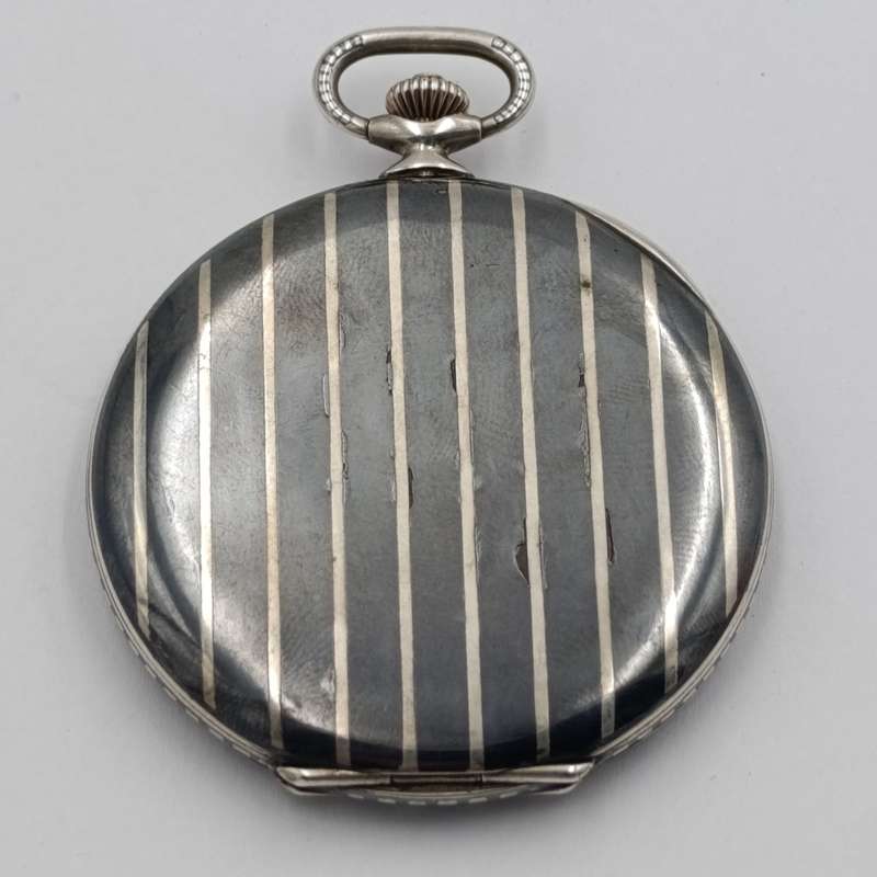 Antique Alpina Niello silver full hunter pocketwatch - working