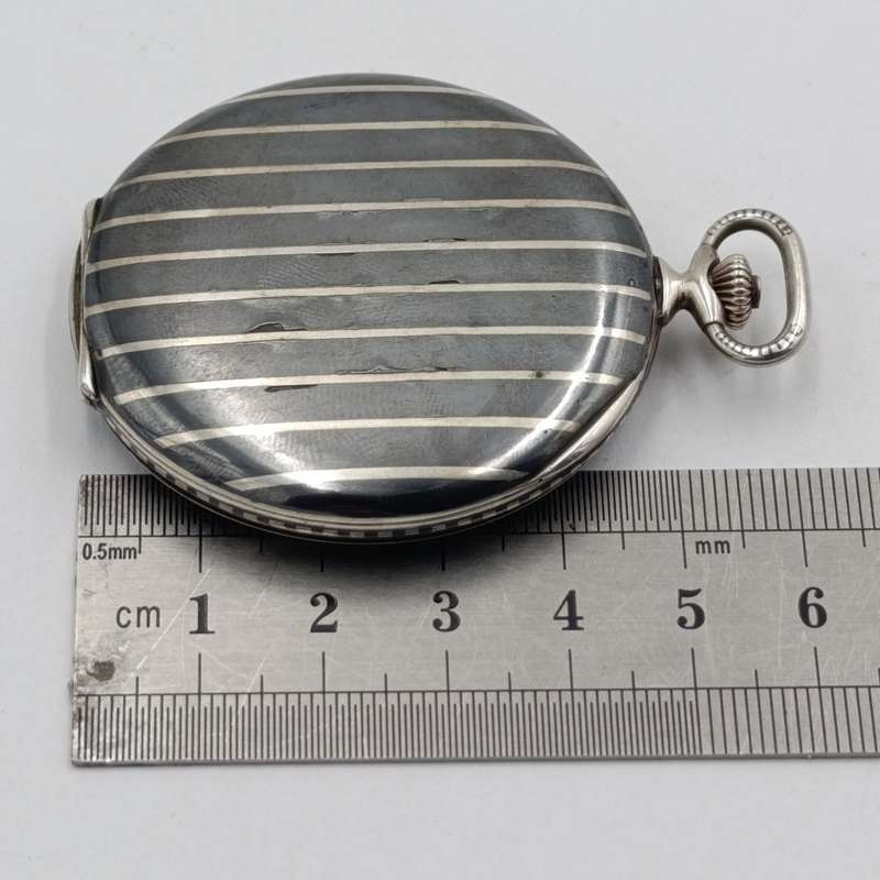 Antique Alpina Niello silver full hunter pocketwatch - working