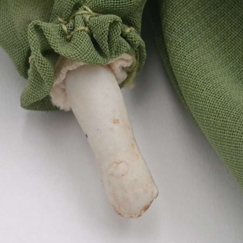 Dark hair rosy cheeks antique doll - 15cm long