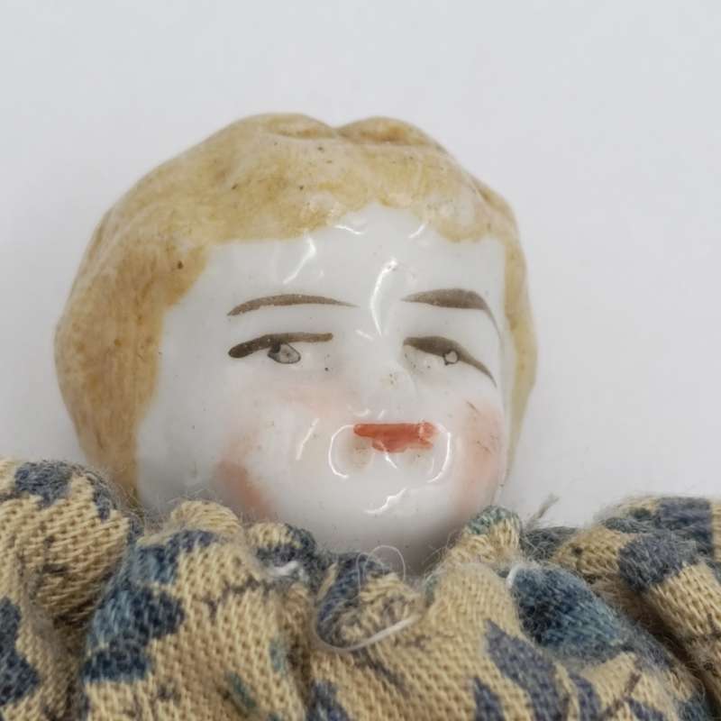 Light brown hair german antique doll - 17 cm long