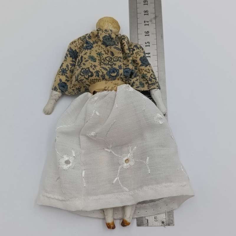 Light brown hair german antique doll - 17 cm long