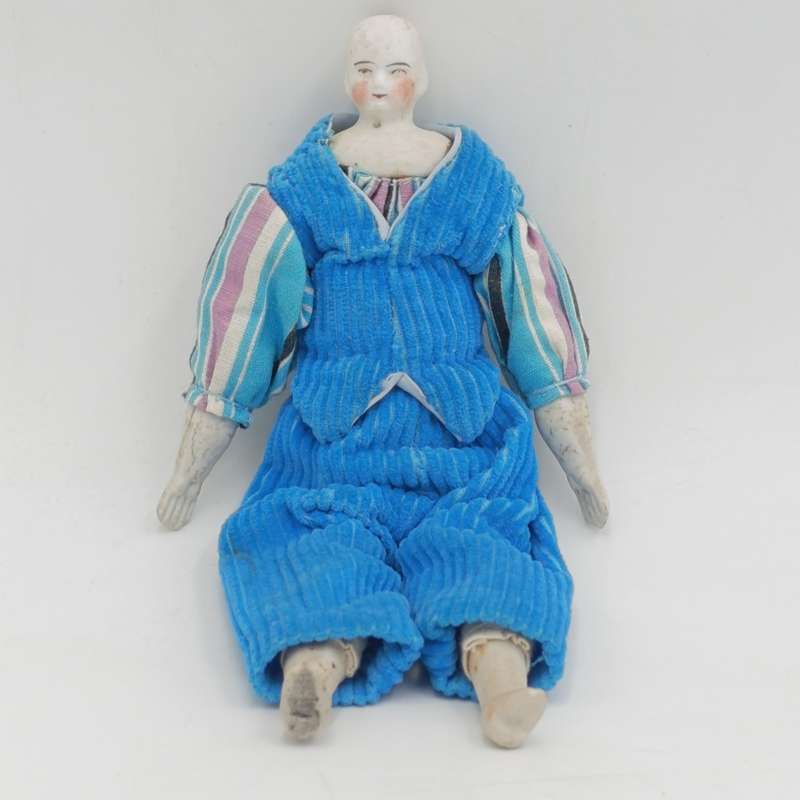 Antique rosy cheeks doll - bisque - late 1800's - small chip