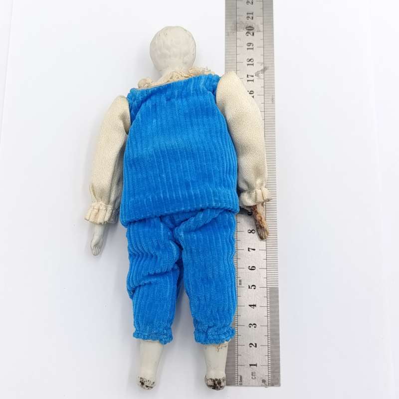Antique German boy and girl doll set 1800's - unpainted (rare) about 20 cm long each