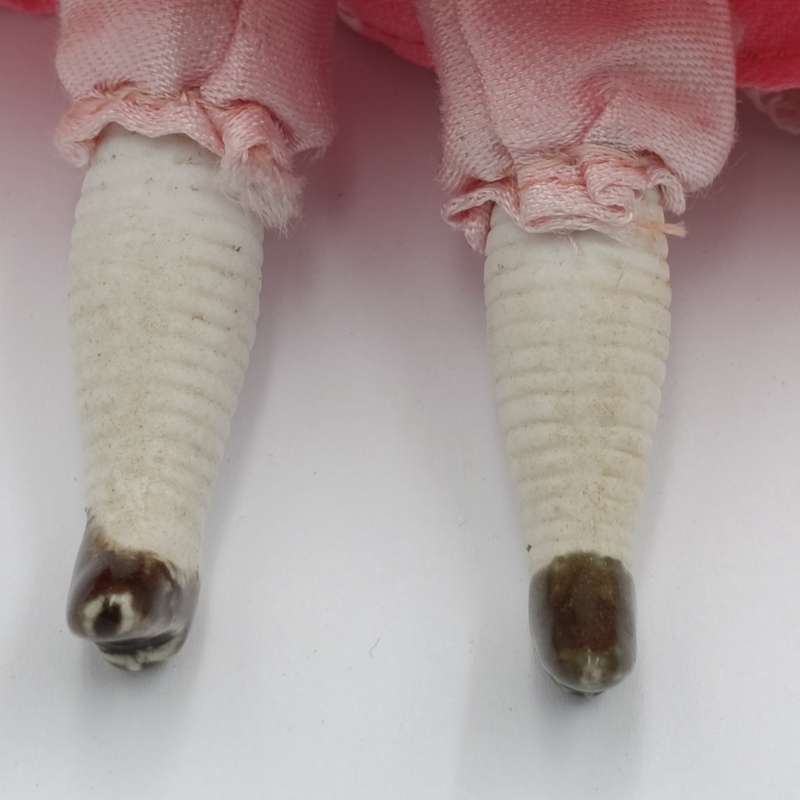 Antique German boy and girl doll set 1800's - unpainted (rare) about 20 cm long each