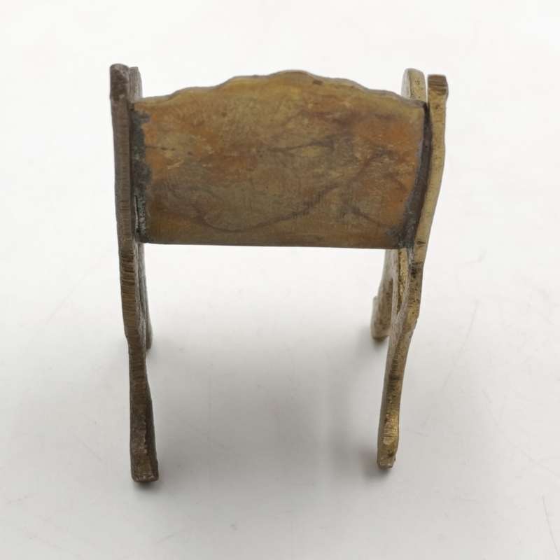 Set of 4 vintage brass doll house chairs