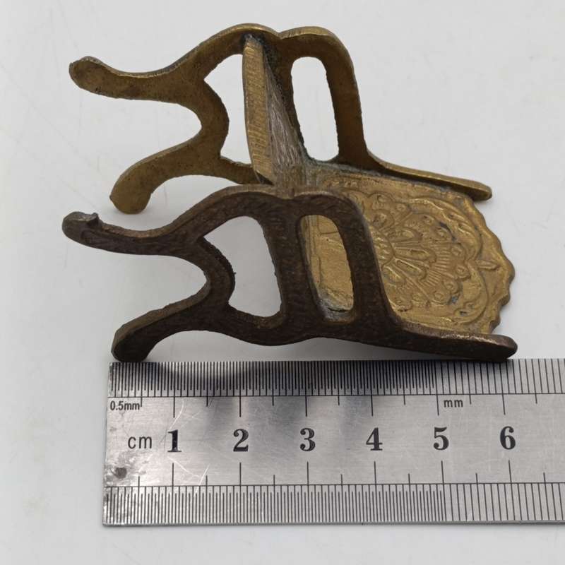 Set of 4 vintage brass doll house chairs
