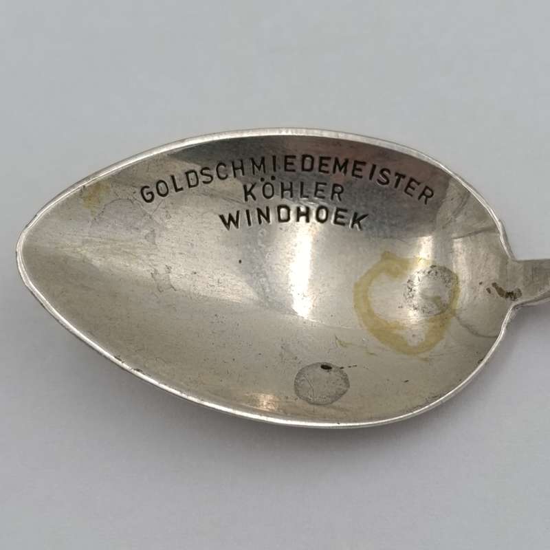 Small silver spoon inscribed Goldschmiedemeister Kohler Windhoek - No silver id marks