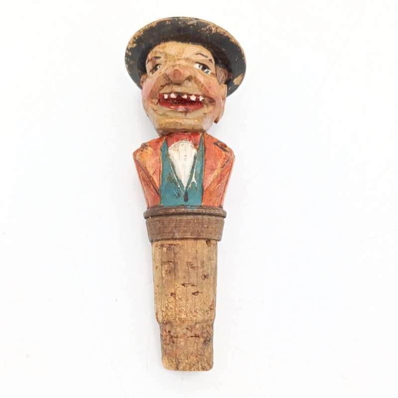 Vintage Wooden Carved wine stopper