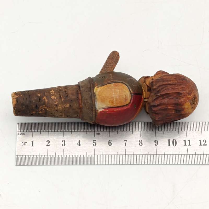 Vintage Wooden carved mechanical wine stopper