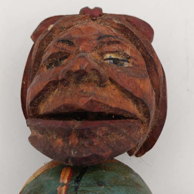 Vintage Wooden carved mechanical wine stopper