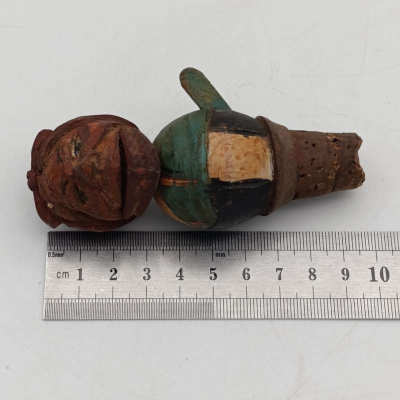 Vintage Wooden carved mechanical wine stopper