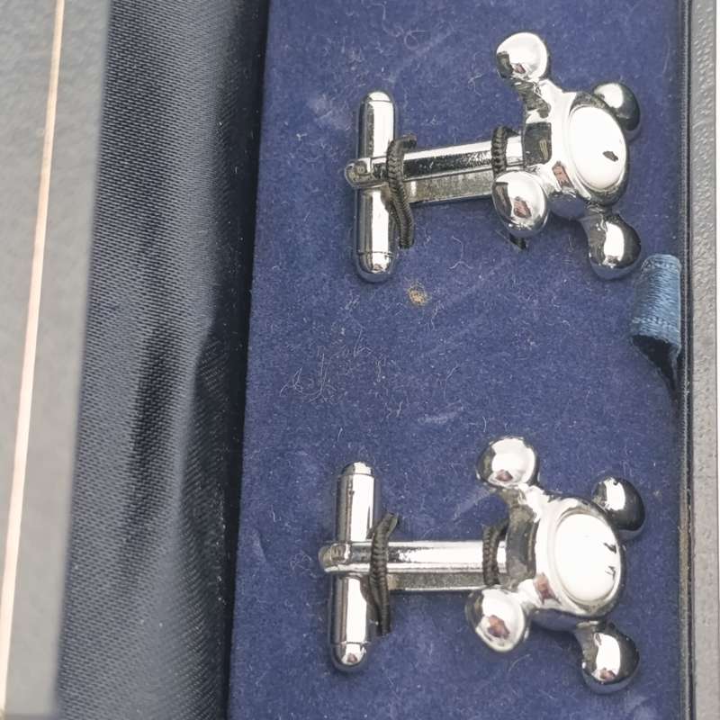 Pair of bathroom tap shaped cufflinks