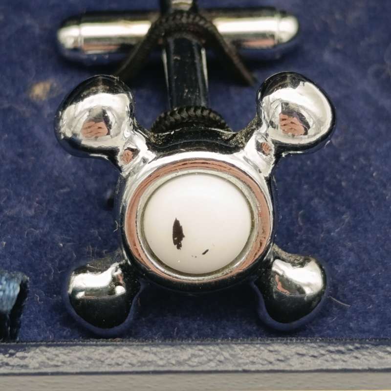 Pair of bathroom tap shaped cufflinks