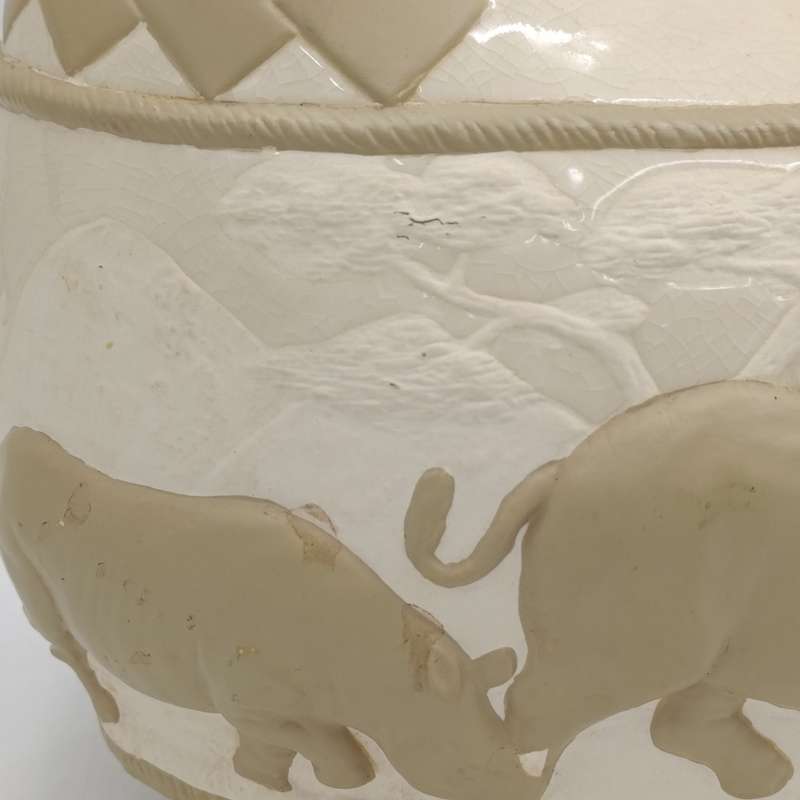 Vintage African Rhinoceros interior vase