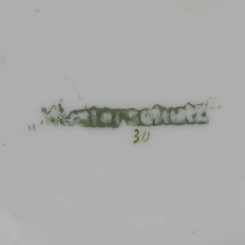Antique Musterschutz fish bowl with WMF silverplated trimming