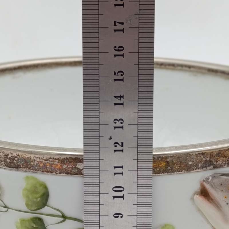 Antique Musterschutz fish bowl with WMF silverplated trimming