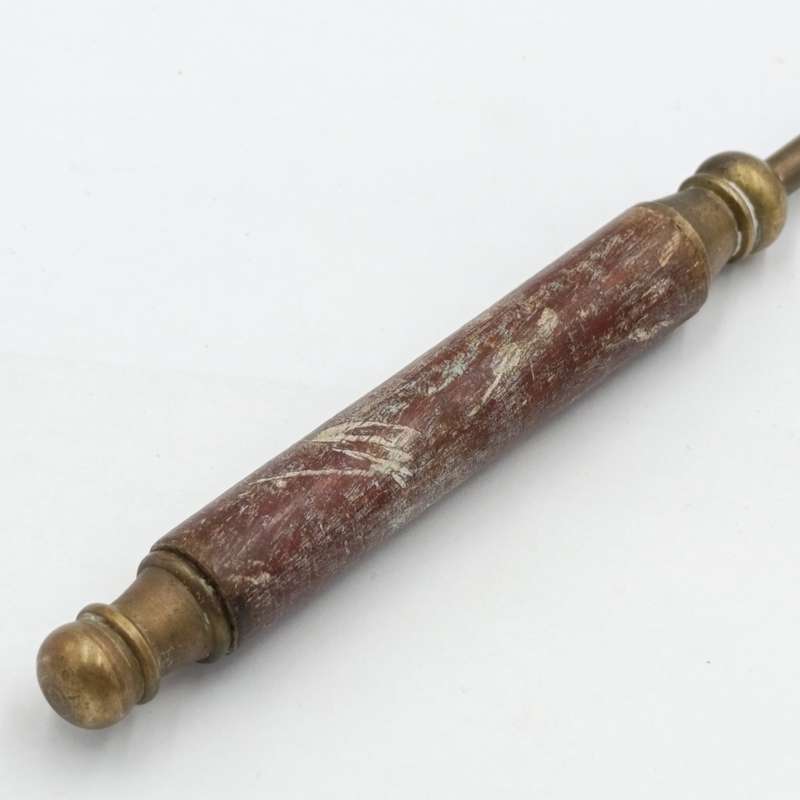 Vintage brass candle snuffer with wooden handle