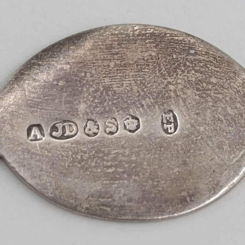 Antique Lobster/marrow spoon with fish engraved - silverplated