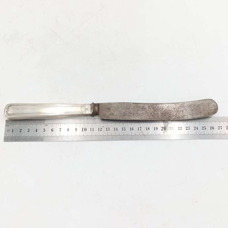 Lot of 6 silverplated Knives - dated 1859 German I.Wagner & S beautiful & still very sharp