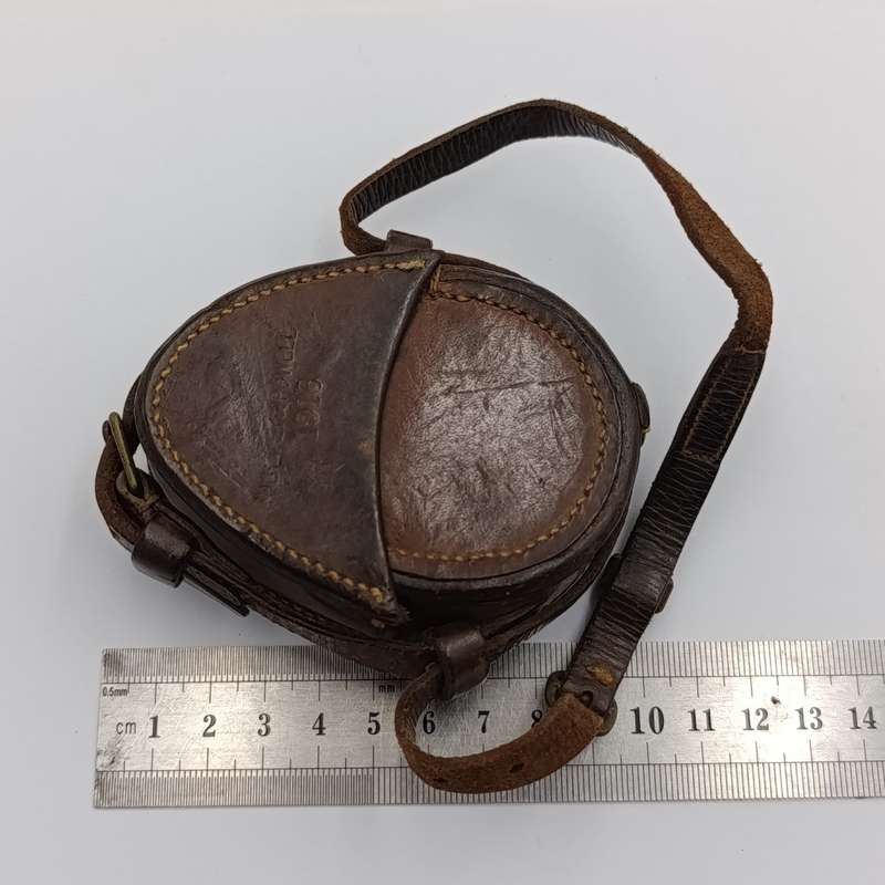 Antique WW1 Crushon and Emons London Compass in leather pouch marked Polley and Powell 1916