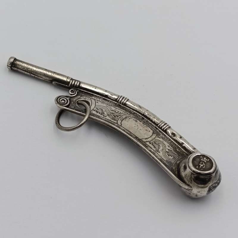 Antique Victorian silver Bosuns whistle for Royal Navy - Birmingham 1850 hallmark