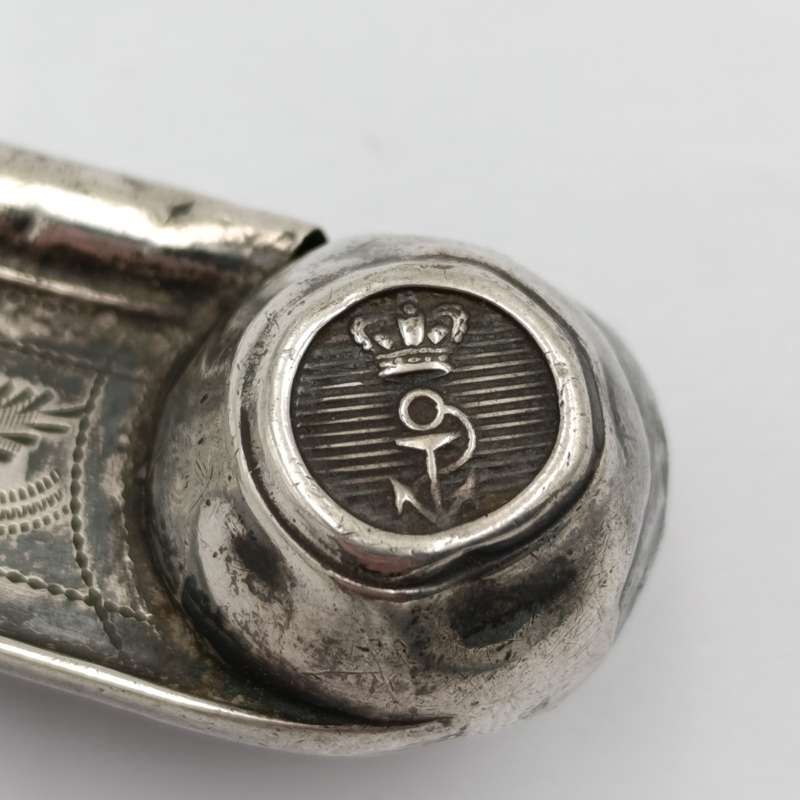 Antique Victorian silver Bosuns whistle for Royal Navy - Birmingham 1850 hallmark